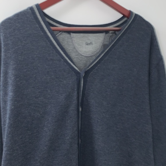 NWT Raffi 100% Cotton Long Sleeve Cardigan. Size XXL in charcoal and grey. - Picture 1 of 10